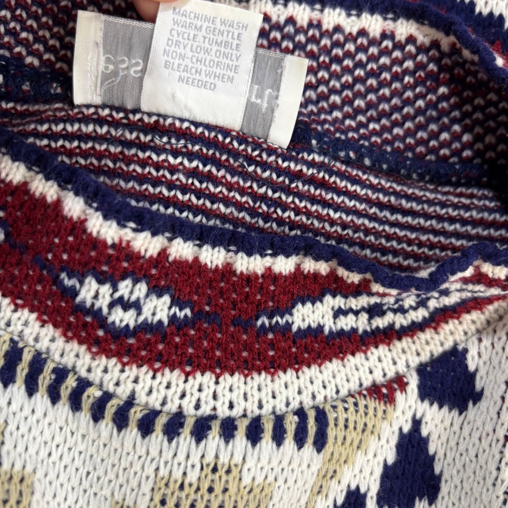 Vintage 90s Jessica Roberts Oversized Southwestern Sweater Women Large Geometric - Picture 7 of 12